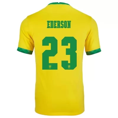 Ženy Brazílske národné futbalové mužstvo Ederson #23 Domáci žltá Dresy 2021 Košele Dres
