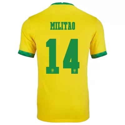 Ženy Brazílske národné futbalové mužstvo Eder Militao #14 Domáci žltá Dresy 2021 Košele Dres
