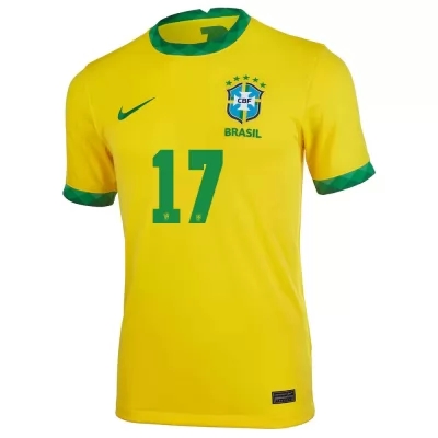 Ženy Brazílske Národné Futbalové Mužstvo Lucas Paqueta #17 Domáci žltá Dresy 2021 Košele Dres