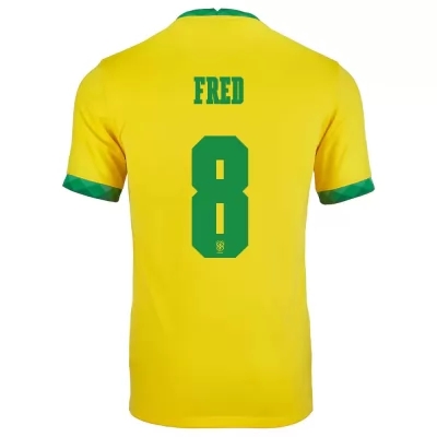 Muži Brazílske národné futbalové mužstvo Fred #8 Domáci žltá Dresy 2021 Košele Dres