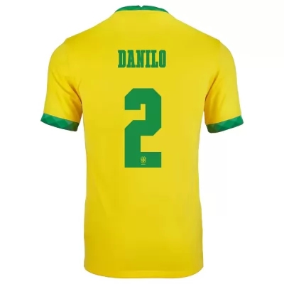 Deti Brazílske národné futbalové mužstvo Danilo #2 Domáci žltá Dresy 2021 Košele Dres