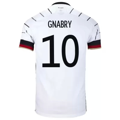 Deti Nemecké národné futbalové mužstvo Serge Gnabry #10 Domáci Biely Dresy 2021 Košele Dres