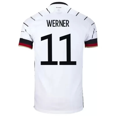 Deti Nemecké národné futbalové mužstvo Timo Werner #11 Domáci Biely Dresy 2021 Košele Dres