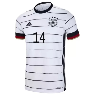 Ženy Nemecké Národné Futbalové Mužstvo Jamal Musiala #14 Domáci Biely Dresy 2021 Košele Dres