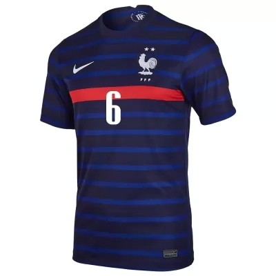 Muži Francúzske Národné Futbalové Mužstvo Paul Pogba #6 Domáci Tmavomodrá Dresy 2021 Košele Dres