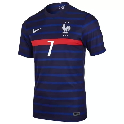 Deti Francúzske Národné Futbalové Mužstvo Antoine Griezmann #7 Domáci Tmavomodrá Dresy 2021 Košele Dres