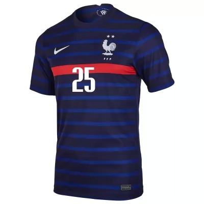 Deti Francúzske Národné Futbalové Mužstvo Jules Kounde #25 Domáci Tmavomodrá Dresy 2021 Košele Dres