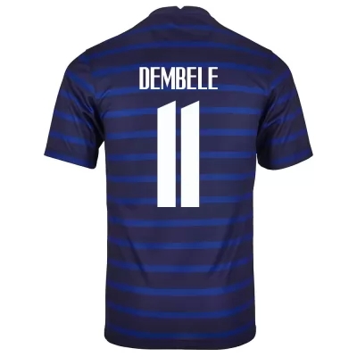 Muži Francúzske národné futbalové mužstvo Ousmane Dembele #11 Domáci Tmavomodrá Dresy 2021 Košele Dres