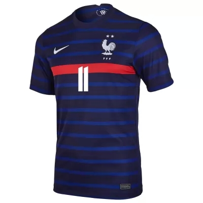 Deti Francúzske Národné Futbalové Mužstvo Ousmane Dembele #11 Domáci Tmavomodrá Dresy 2021 Košele Dres