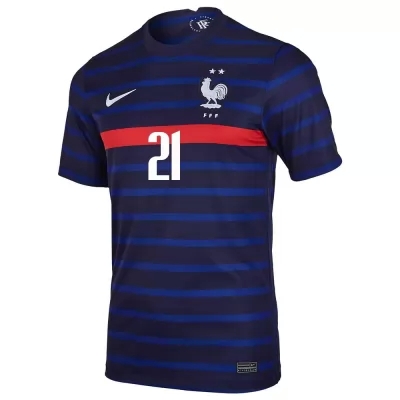 Muži Francúzske Národné Futbalové Mužstvo Lucas Hernandez #21 Domáci Tmavomodrá Dresy 2021 Košele Dres