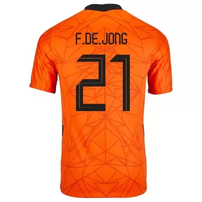 Deti Holandské národné futbalové mužstvo Frenkie de Jong #21 Domáci Oranžová Dresy 2021 Košele Dres