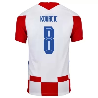 Deti Chorvátske národné futbalové mužstvo Mateo Kovacic #8 Domáci Červená Biela Dresy 2021 Košele Dres
