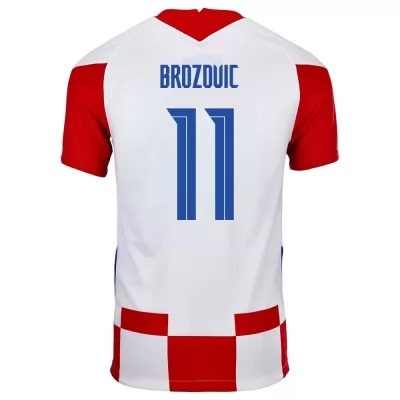 Ženy Chorvátske národné futbalové mužstvo Marcelo Brozovic #11 Domáci Červená Biela Dresy 2021 Košele Dres