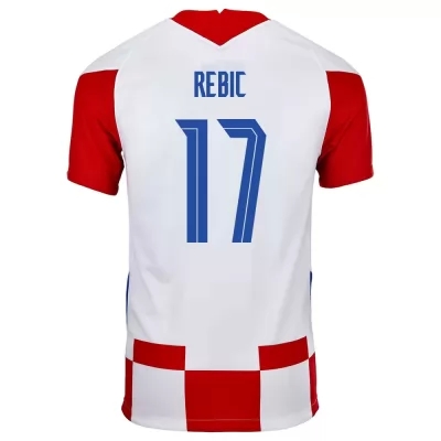 Deti Chorvátske národné futbalové mužstvo Ante Rebic #17 Domáci Červená Biela Dresy 2021 Košele Dres