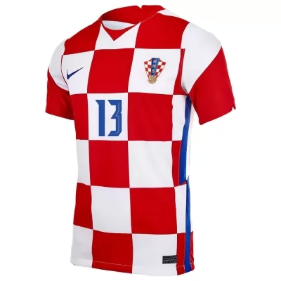 Muži Chorvátske Národné Futbalové Mužstvo Nikola Vlasic #13 Domáci Červená Biela Dresy 2021 Košele Dres