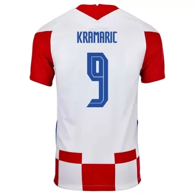 Deti Chorvátske národné futbalové mužstvo Andrej Kramaric #9 Domáci Červená Biela Dresy 2021 Košele Dres