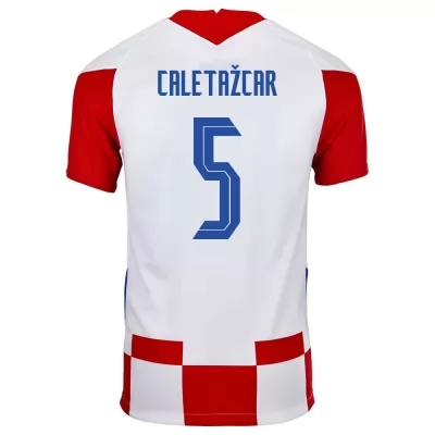 Ženy Chorvátske národné futbalové mužstvo Duje Caleta-Car #5 Domáci Červená Biela Dresy 2021 Košele Dres