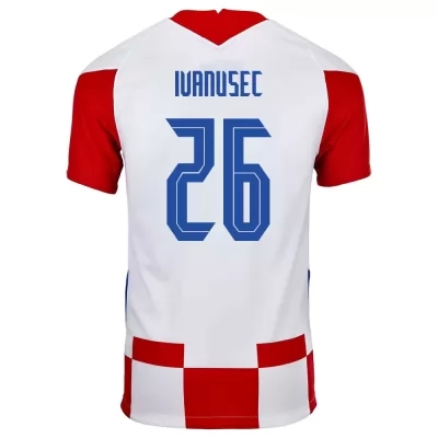 Deti Chorvátske národné futbalové mužstvo Luka Ivanusec #26 Domáci Červená Biela Dresy 2021 Košele Dres