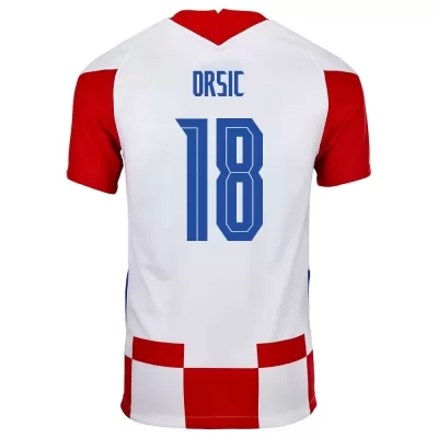 Muži Chorvátske národné futbalové mužstvo Mislav Orsic #18 Domáci Červená Biela Dresy 2021 Košele Dres