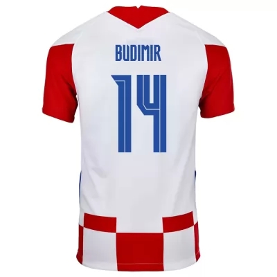 Deti Chorvátske národné futbalové mužstvo Ante Budimir #14 Domáci Červená Biela Dresy 2021 Košele Dres
