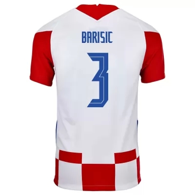 Ženy Chorvátske národné futbalové mužstvo Borna Barisic #3 Domáci Červená Biela Dresy 2021 Košele Dres