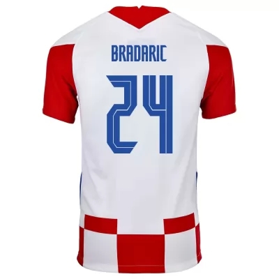 Muži Chorvátske národné futbalové mužstvo Domagoj Bradaric #24 Domáci Červená Biela Dresy 2021 Košele Dres