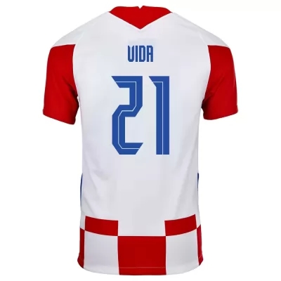 Deti Chorvátske národné futbalové mužstvo Domagoj Vida #21 Domáci Červená Biela Dresy 2021 Košele Dres