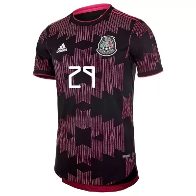 Muži Mexické Národné Futbalové Mužstvo Diego Lainez #29 Domáci Červená Ruža Dresy 2021 Košele Dres