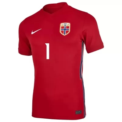 Muži Nórske Národné Futbalové Mužstvo Andre Hansen #1 Domáci Červená Dresy 2021 Košele Dres