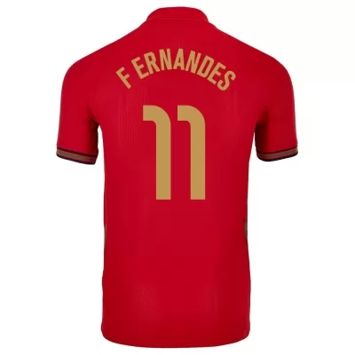 Ženy Portugalské národné futbalové mužstvo Bruno Fernandes #11 Domáci Červená Dresy 2021 Košele Dres