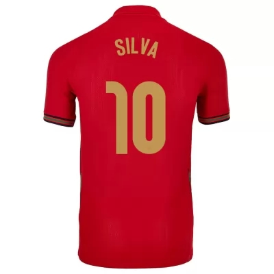Deti Portugalské národné futbalové mužstvo Bernardo Silva #10 Domáci Červená Dresy 2021 Košele Dres
