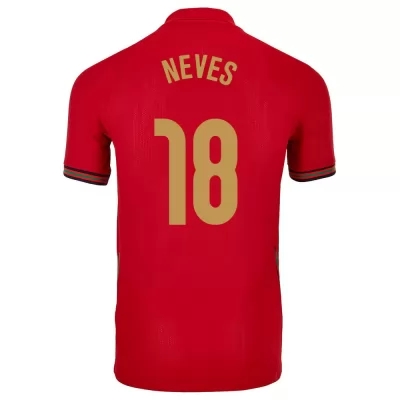 Deti Portugalské národné futbalové mužstvo Ruben Neves #18 Domáci Červená Dresy 2021 Košele Dres