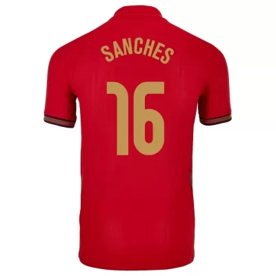 Muži Portugalské národné futbalové mužstvo Renato Sanches #16 Domáci Červená Dresy 2021 Košele Dres