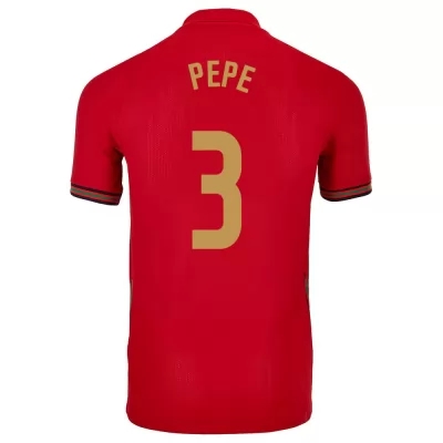 Deti Portugalské národné futbalové mužstvo Pepe #3 Domáci Červená Dresy 2021 Košele Dres