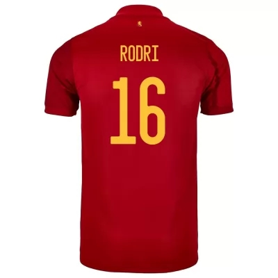 Muži Španielske národné futbalové mužstvo Rodri #16 Domáci Červená Dresy 2021 Košele Dres