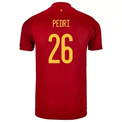 Muži Španielske národné futbalové mužstvo Pedri #26 Domáci Červená Dresy 2021 Košele Dres