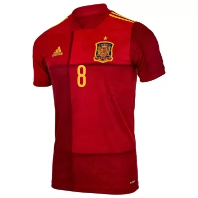 Muži Španielske Národné Futbalové Mužstvo Koke #8 Domáci Červená Dresy 2021 Košele Dres