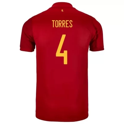 Deti Španielske národné futbalové mužstvo Pau Torres #4 Domáci Červená Dresy 2021 Košele Dres
