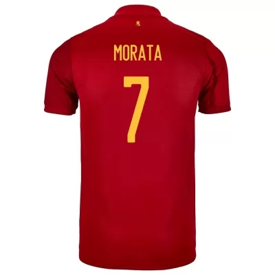 Ženy Španielske národné futbalové mužstvo Alvaro Morata #7 Domáci Červená Dresy 2021 Košele Dres