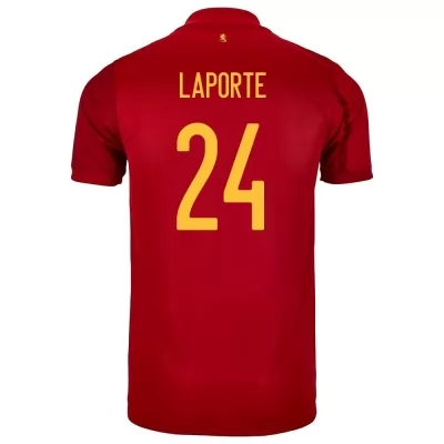 Ženy Španielske národné futbalové mužstvo Aymeric Laporte #24 Domáci Červená Dresy 2021 Košele Dres