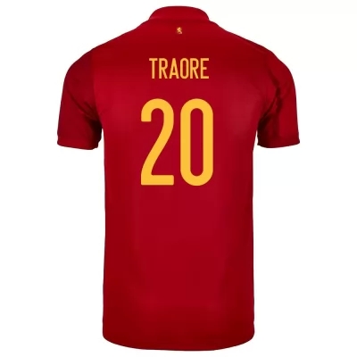 Deti Španielske národné futbalové mužstvo Adama Traore #20 Domáci Červená Dresy 2021 Košele Dres