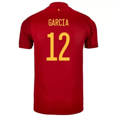 Ženy Španielske národné futbalové mužstvo Eric Garcia #12 Domáci Červená Dresy 2021 Košele Dres