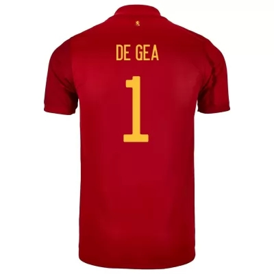 Muži Španielske národné futbalové mužstvo David de Gea #1 Domáci Červená Dresy 2021 Košele Dres
