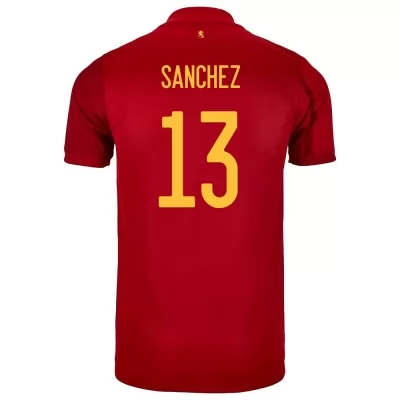 Ženy Španielske národné futbalové mužstvo Robert Sanchez #13 Domáci Červená Dresy 2021 Košele Dres