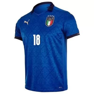 Ženy Talianske Národné Futbalové Mužstvo Nicolo Barella #18 Domáci Modrá Dresy 2021 Košele Dres