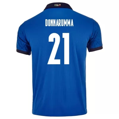 Muži Talianske národné futbalové mužstvo Gianluigi Donnarumma #21 Domáci Modrá Dresy 2021 Košele Dres