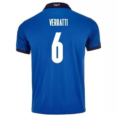Ženy Talianske národné futbalové mužstvo Marco Verratti #6 Domáci Modrá Dresy 2021 Košele Dres