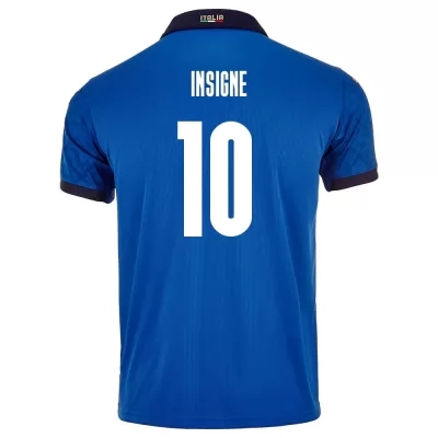 Muži Talianske národné futbalové mužstvo Lorenzo Insigne #10 Domáci Modrá Dresy 2021 Košele Dres