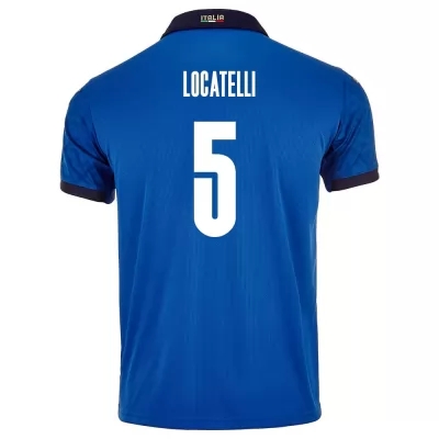 Muži Talianske národné futbalové mužstvo Manuel Locatelli #5 Domáci Modrá Dresy 2021 Košele Dres