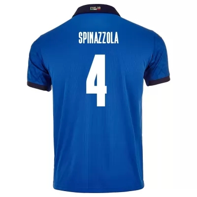 Ženy Talianske národné futbalové mužstvo Leonardo Spinazzola #4 Domáci Modrá Dresy 2021 Košele Dres